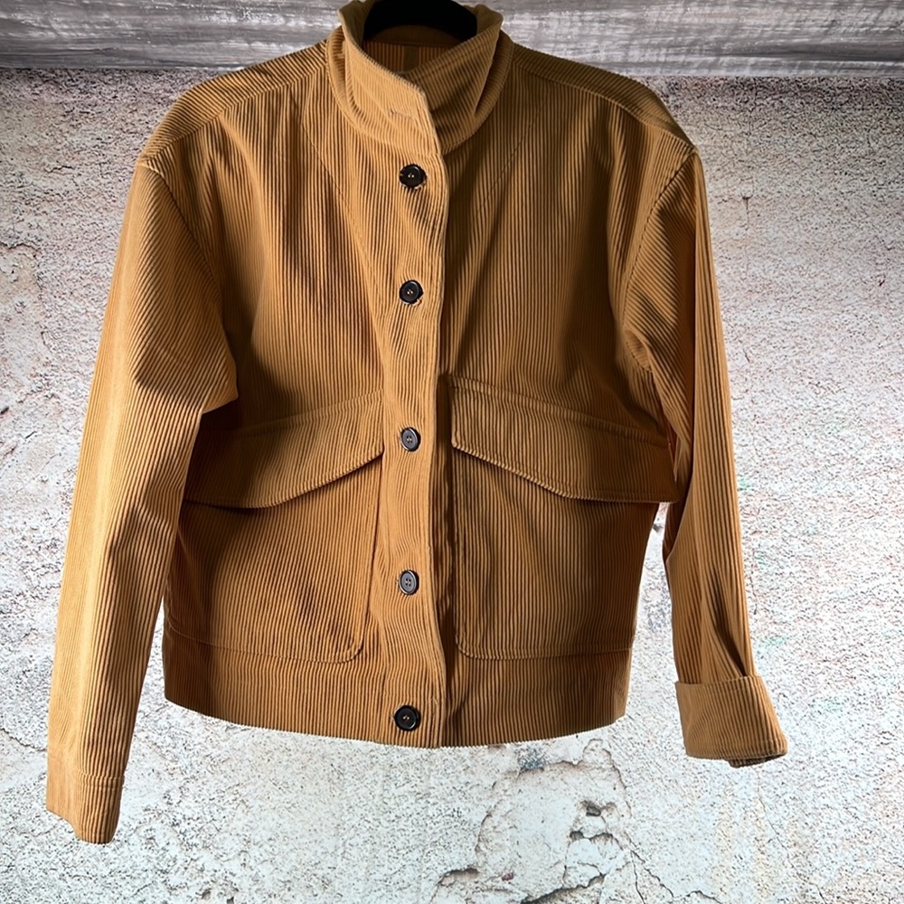 AVEC LES FILLES Women's Cropped Corduroy Shirt Jacket size Small. A587 - Picture 3 of 4